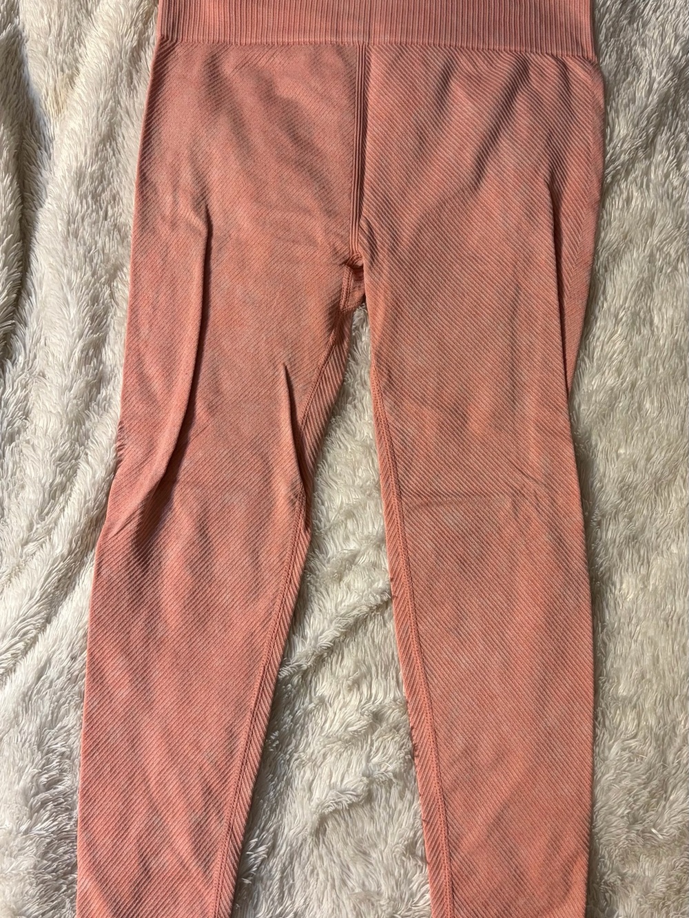 Rust Coral Ribbed Leggings - No Boundaries